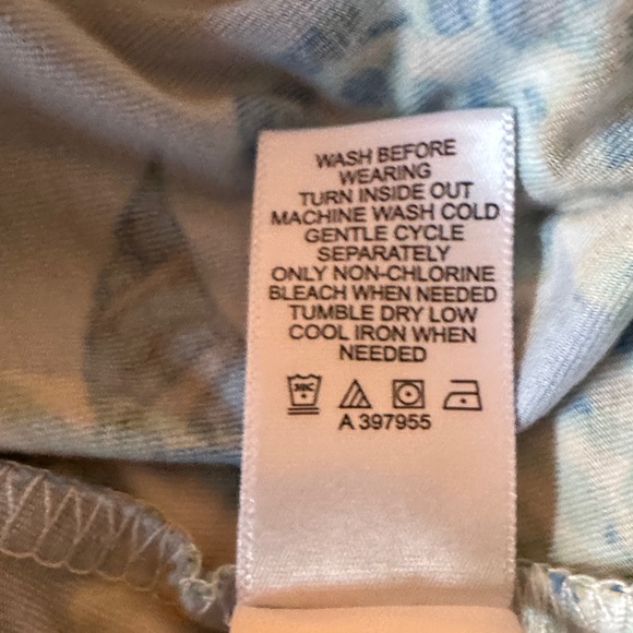 LOGO by Lori Goldstein Blue Green Floral Midi Dress Size M – Boho Travel Stretch - Picture 5 of 6